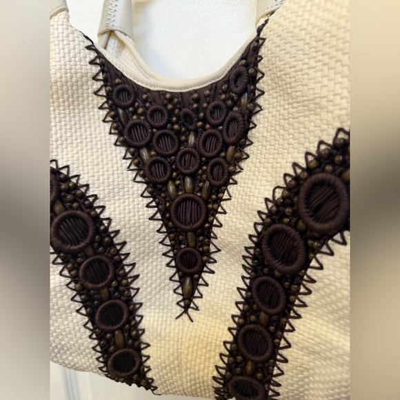 Cole Haan Alyssa straw beaded bag Gorgeous EUC - Picture 6 of 15